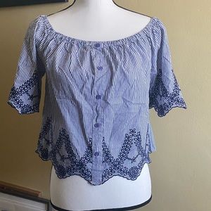 Blue striped top